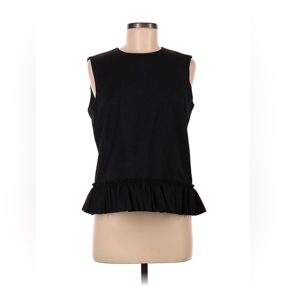 COS | Elegant Wool Black Ruffle Hem Blouse - Picture 1 of 15